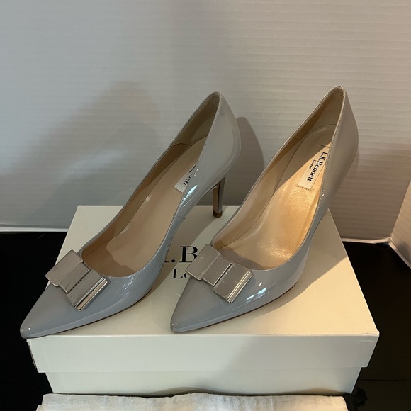 LK Bennett Grey Patent Leather Heels - Picture 2 of 7